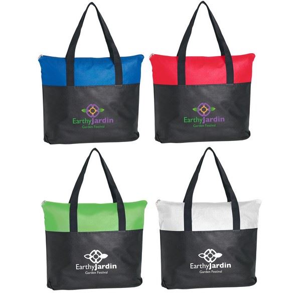 JH3334 Non-Woven Zippered Tote Bag with Custom Imprint